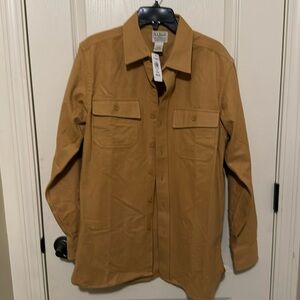LL bean mens chamois shirt, color: barley, size medium, NWT
